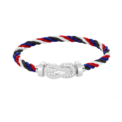 [Eternal Jewelry]CHANCE LARGE 8 FIGURE BUCKLE HALF DIAMOND BRACELET SILVER