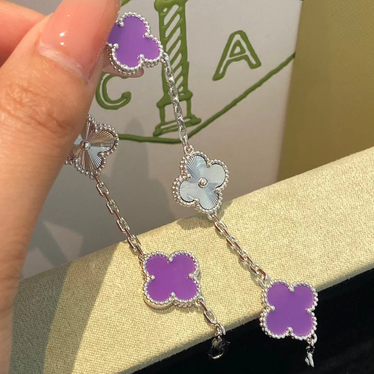 [Eternal Jewelry] CLOVER 5 MOTIF VIOLET BRACELET COLLECTION