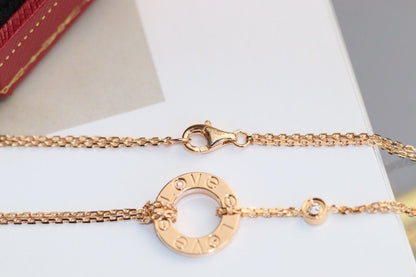 [Eternal Jewelry]LOVE NECKLACE ADJUSTABLE ROSE GOLD 2 DIAMOND
