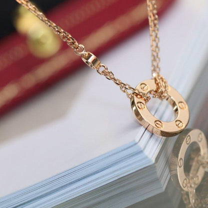 [Eternal Jewelry]LOVE NECKLACE ADJUSTABLE ROSE GOLD 2 DIAMOND