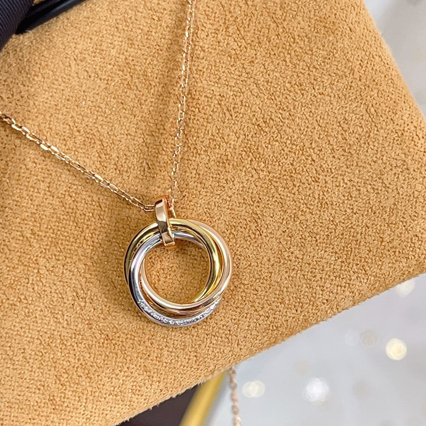 [Eternal Jewelry]TRINITY NECKLACE SILVER GOLD PINK GOLD DIAMONDS
