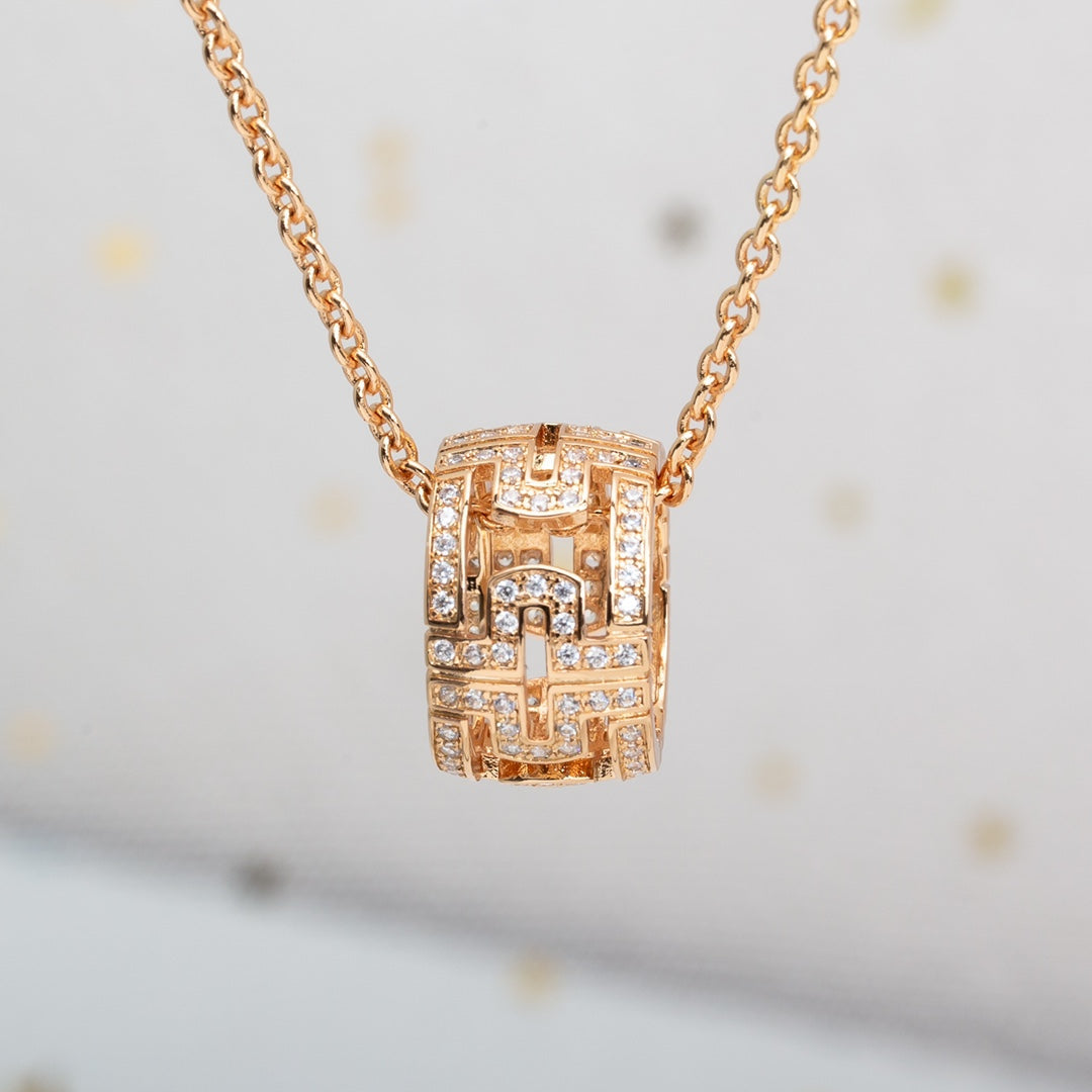 [Eternal Jewelry]PARENTESI NECKLACE PINK GOLD DIAMOND