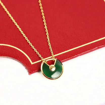 [Eternal Jewelry]AMULETTE GOLD MALACHITE NECKLACE