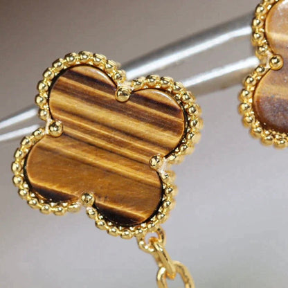 [Eternal Jewelry]CLOVER  2 MOTIF  TIGER EYE CARNELIAN EARRINGS