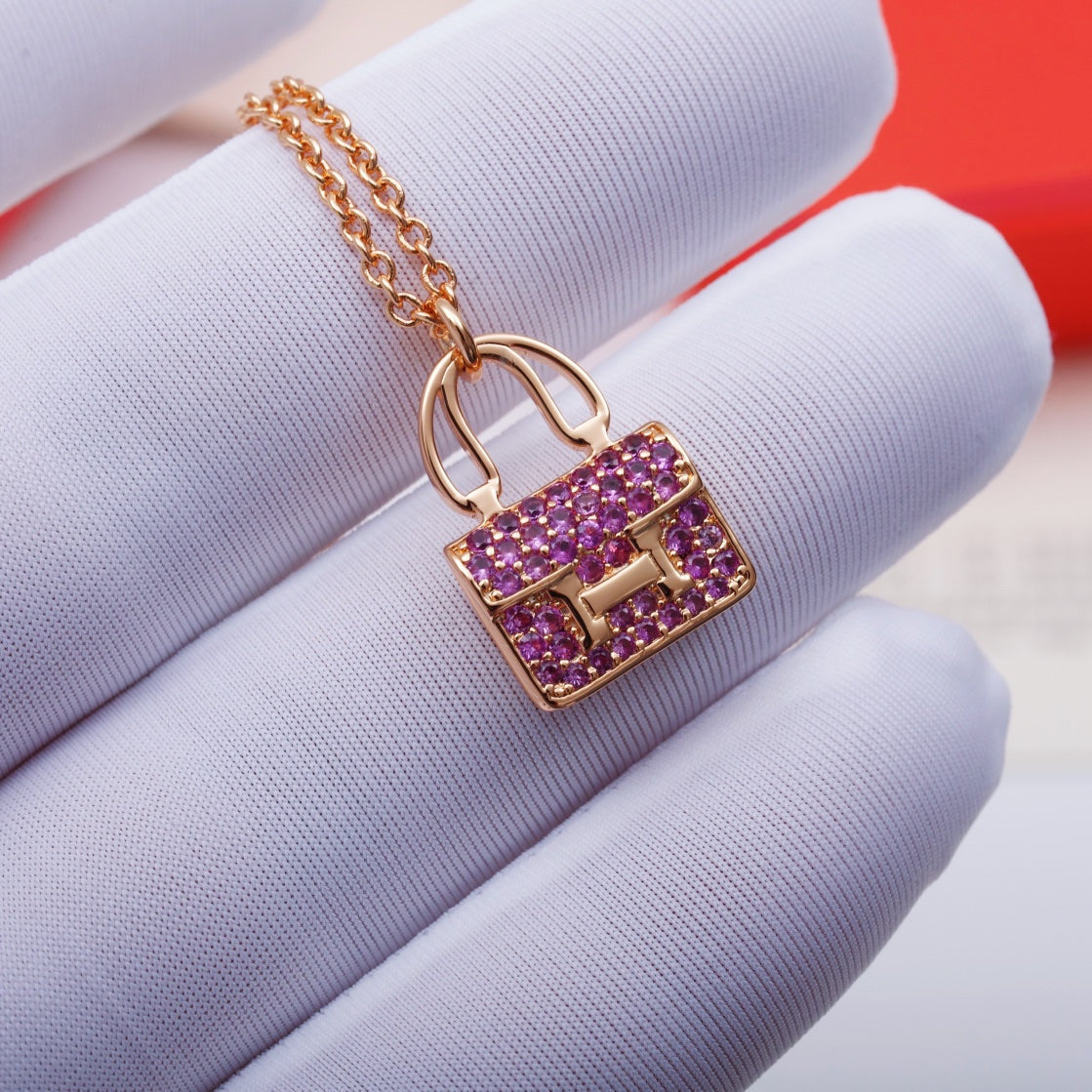 [Eternal Jewelry]CONSTANCE PEDANT PURPLE DIAMOND NECKLACE