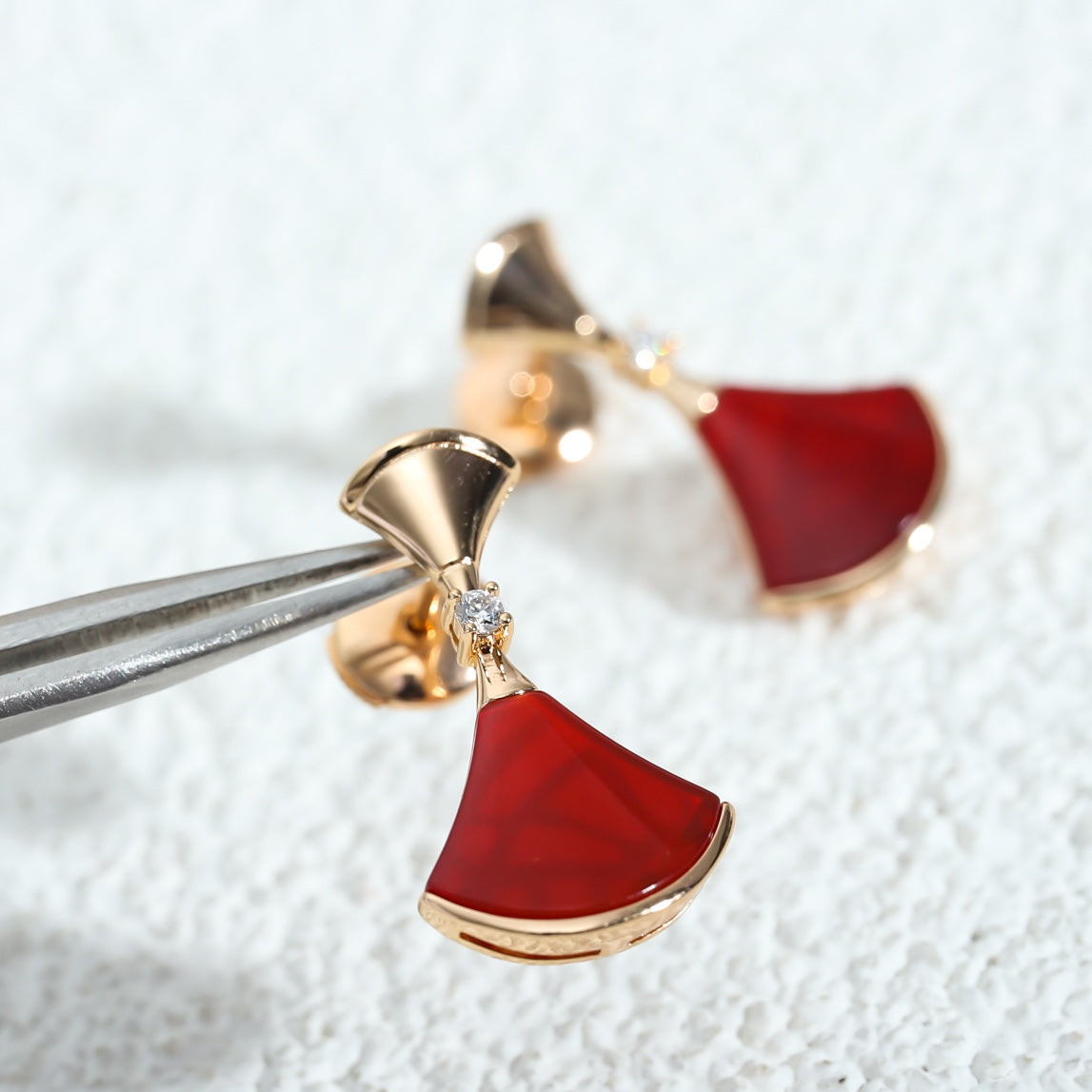 [Eternal Jewelry]DREAM Carnelian PINK GOLD EARRINGS