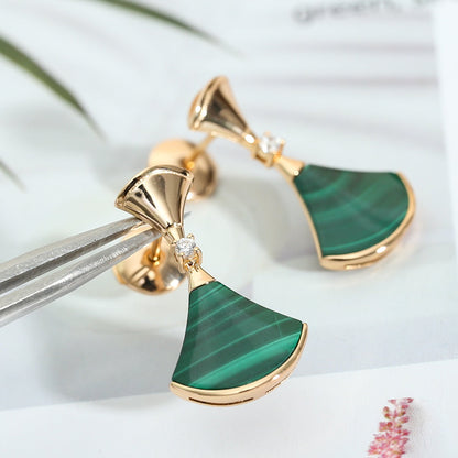 [Eternal Jewelry]DREAM MALACHITE PINK GOLD EARRINGS