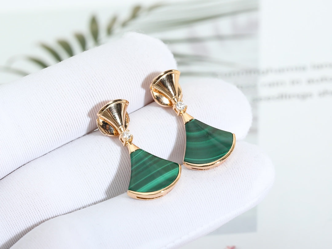 [Eternal Jewelry]DREAM MALACHITE PINK GOLD EARRINGS