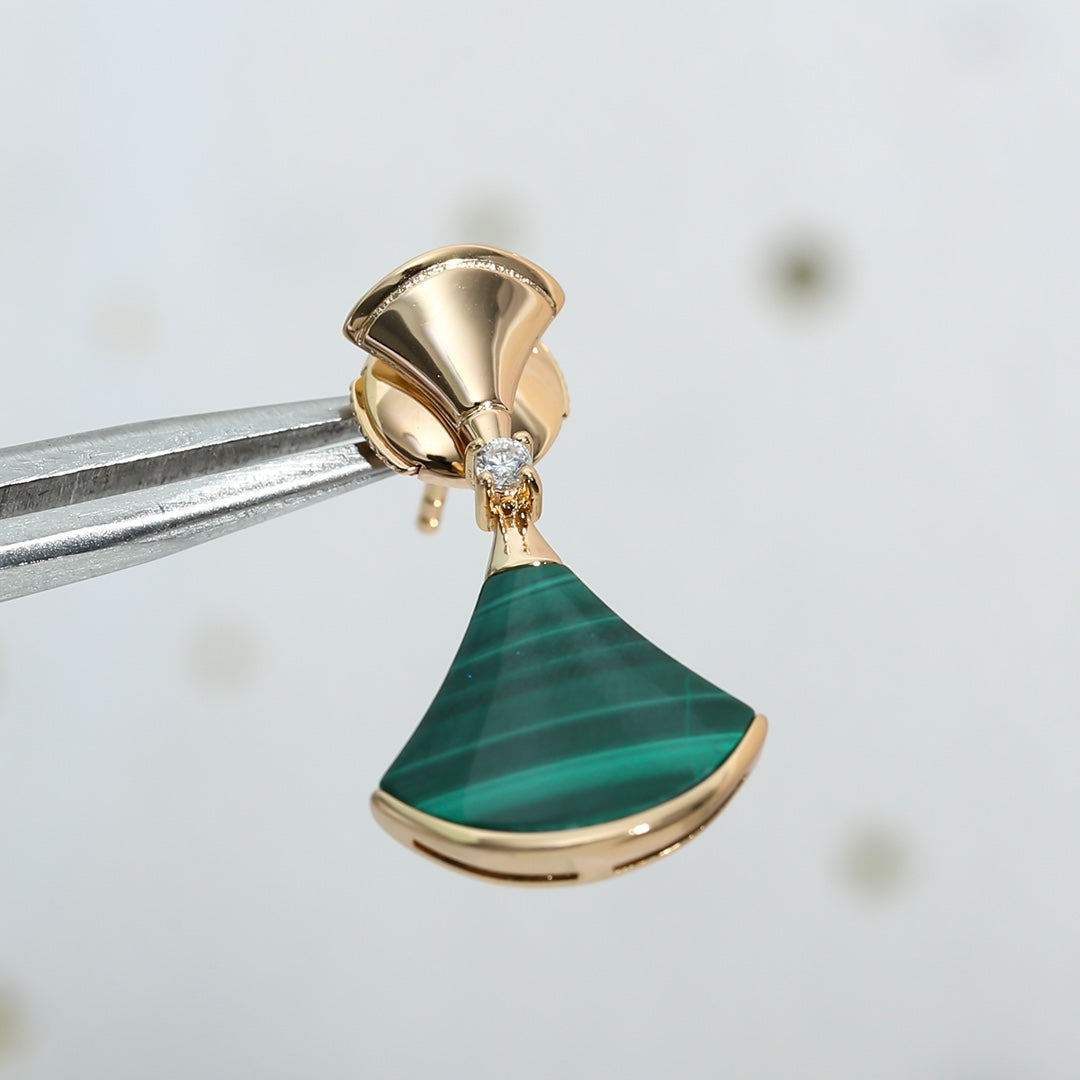 [Eternal Jewelry]DREAM MALACHITE PINK GOLD EARRINGS