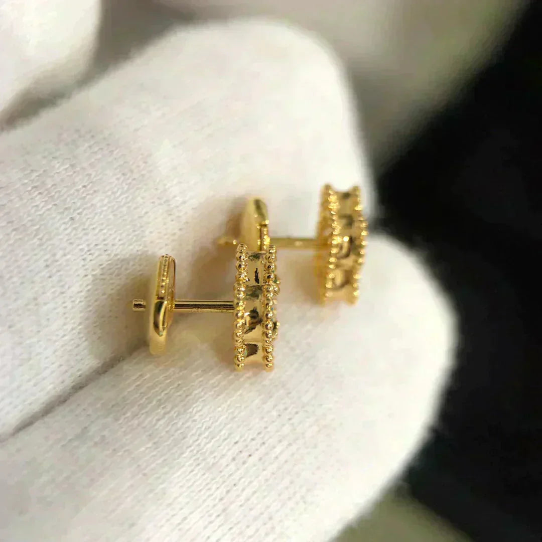 [Eternal Jewelry]CLOVER MINI 9.5MM MALACHITE  EARRINGS