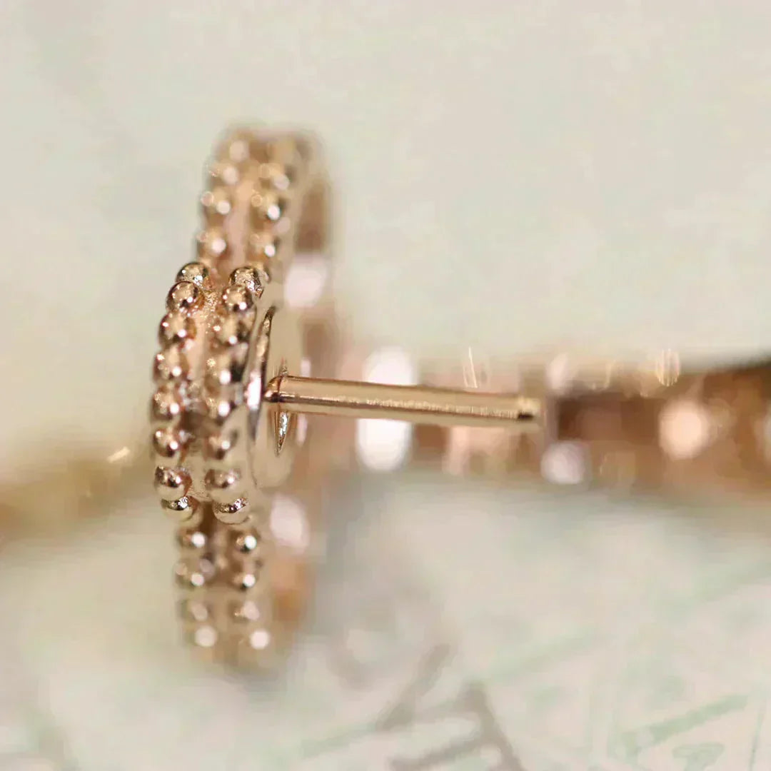 [Eternal Jewelry]CLOVER MEDIUM 1 MOTIFS FUll DIAMOND EARRINGS