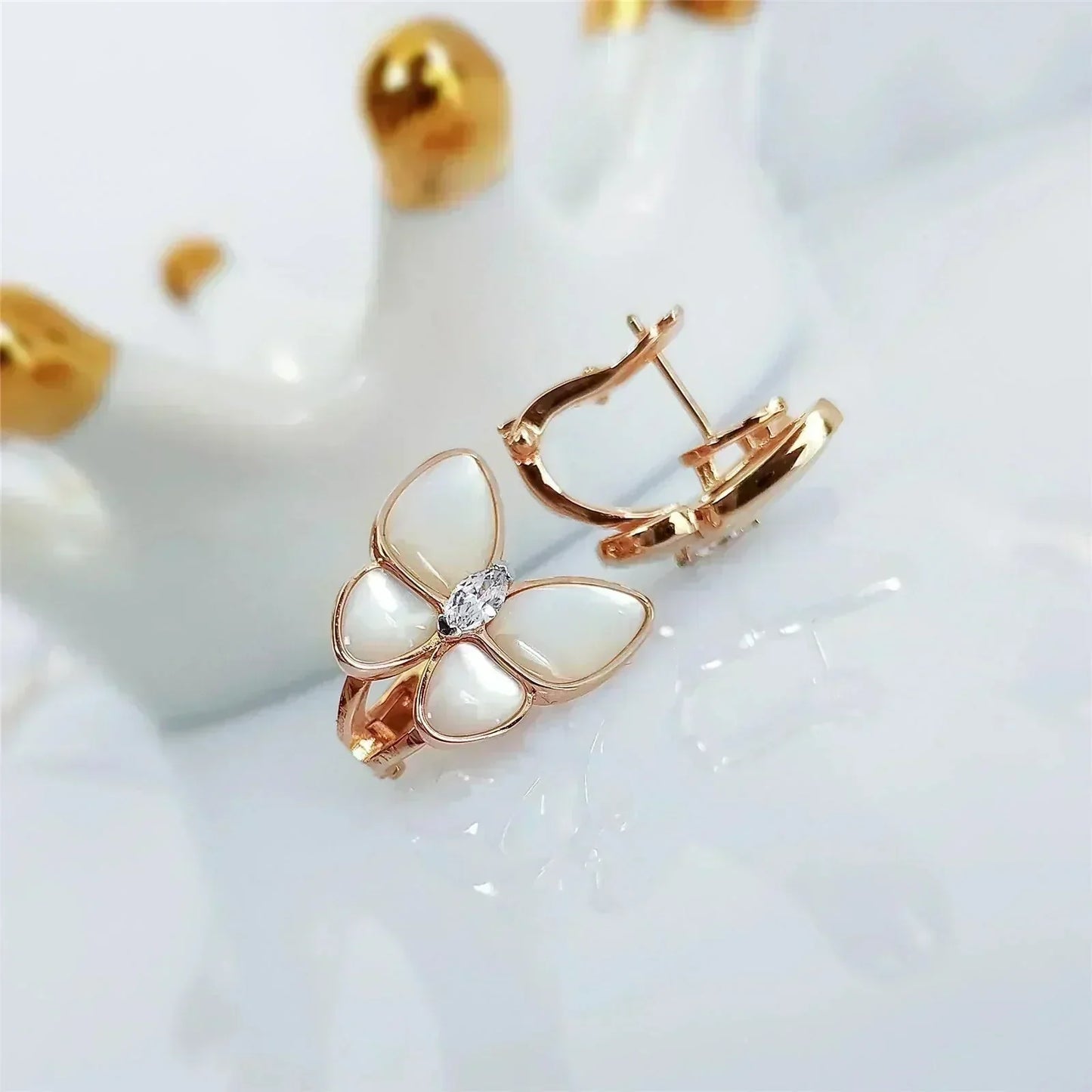 [Eternal Jewelry]BUTTERFLY MOP DIAMOND EARRINGS