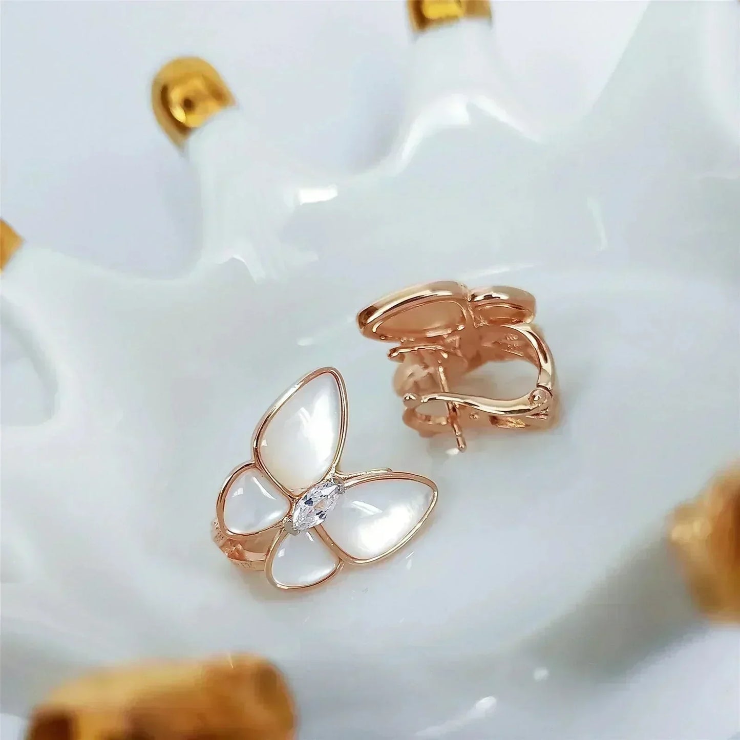[Eternal Jewelry]BUTTERFLY MOP DIAMOND EARRINGS