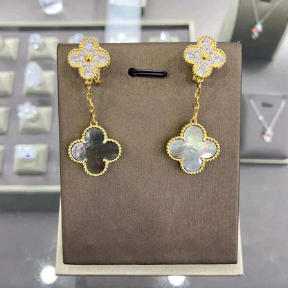 [Eternal Jewelry]CLOVER  2 MOTIFS  DIAMOND  EARRINGS (MULTIPLE CHOICESç´