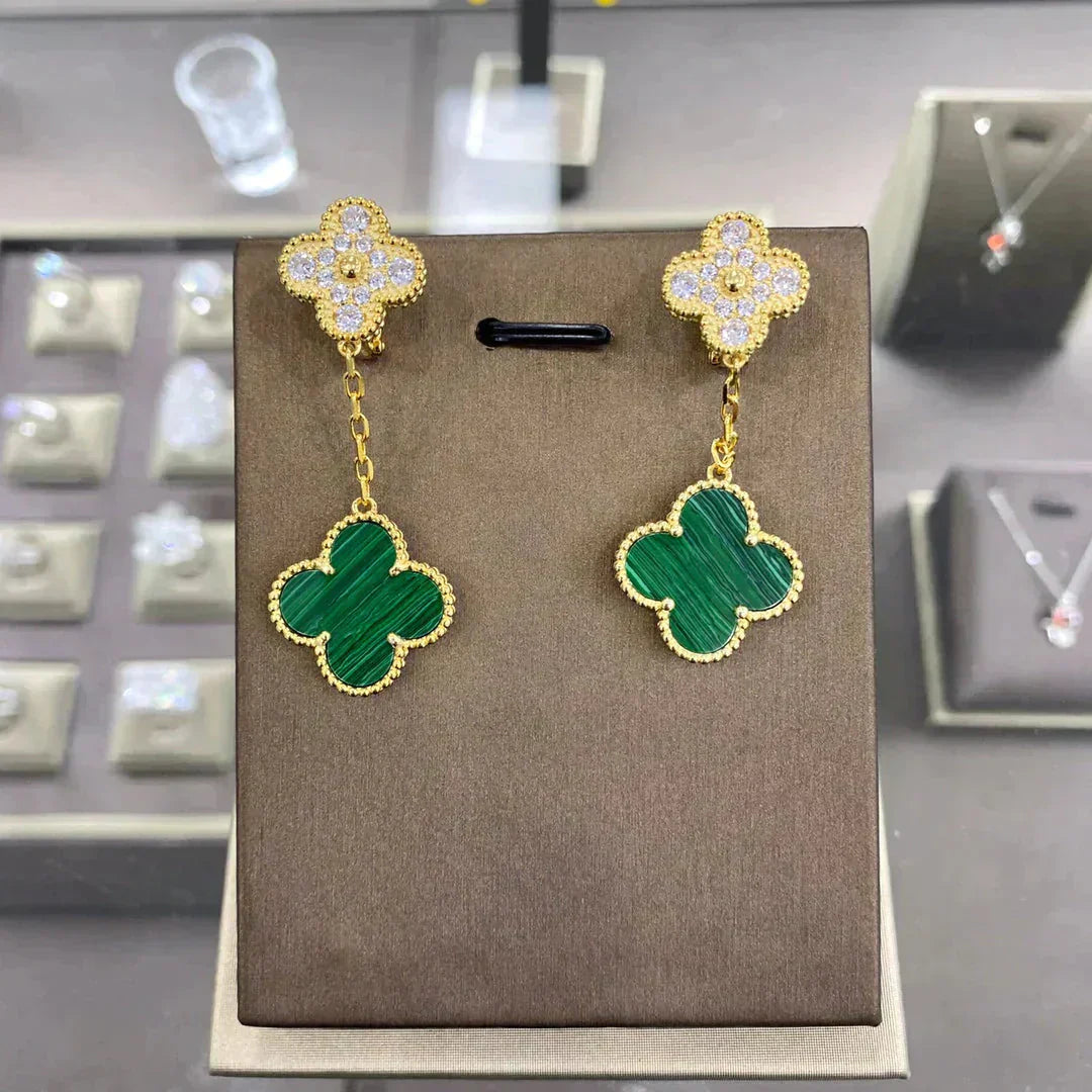 [Eternal Jewelry]CLOVER  2 MOTIFS  DIAMOND  EARRINGS (MULTIPLE CHOICESç´