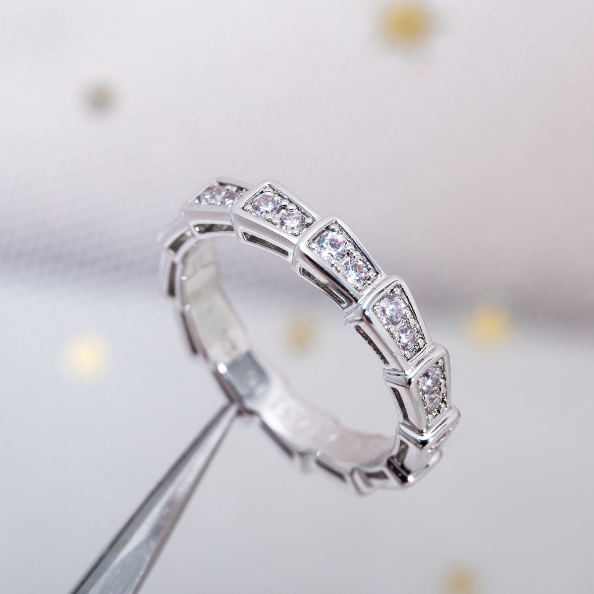 [Eternal Jewelry]SERPENTI RING SILVER DIAMOND PAVED 3MM