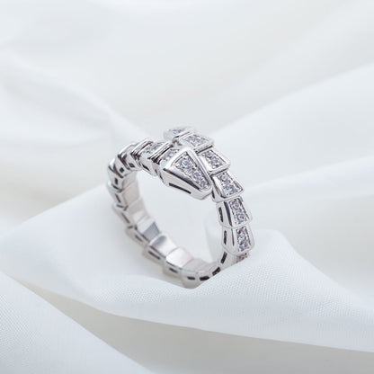 [Eternal Jewelry]SERPENTI RING SILVER DIAMOND PAVED 4MM