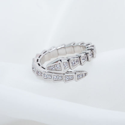 [Eternal Jewelry]SERPENTI RING SILVER DIAMOND PAVED 4MM