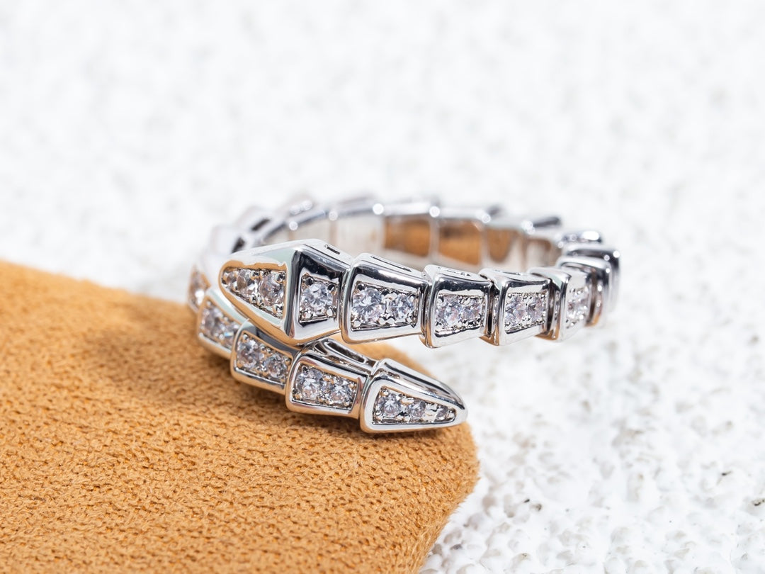 [Eternal Jewelry]SERPENTI RING SILVER DIAMOND PAVED 4MM
