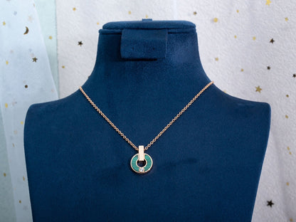 [Eternal Jewelry]GARI NECKLACE PINK GOLD MALACHITE