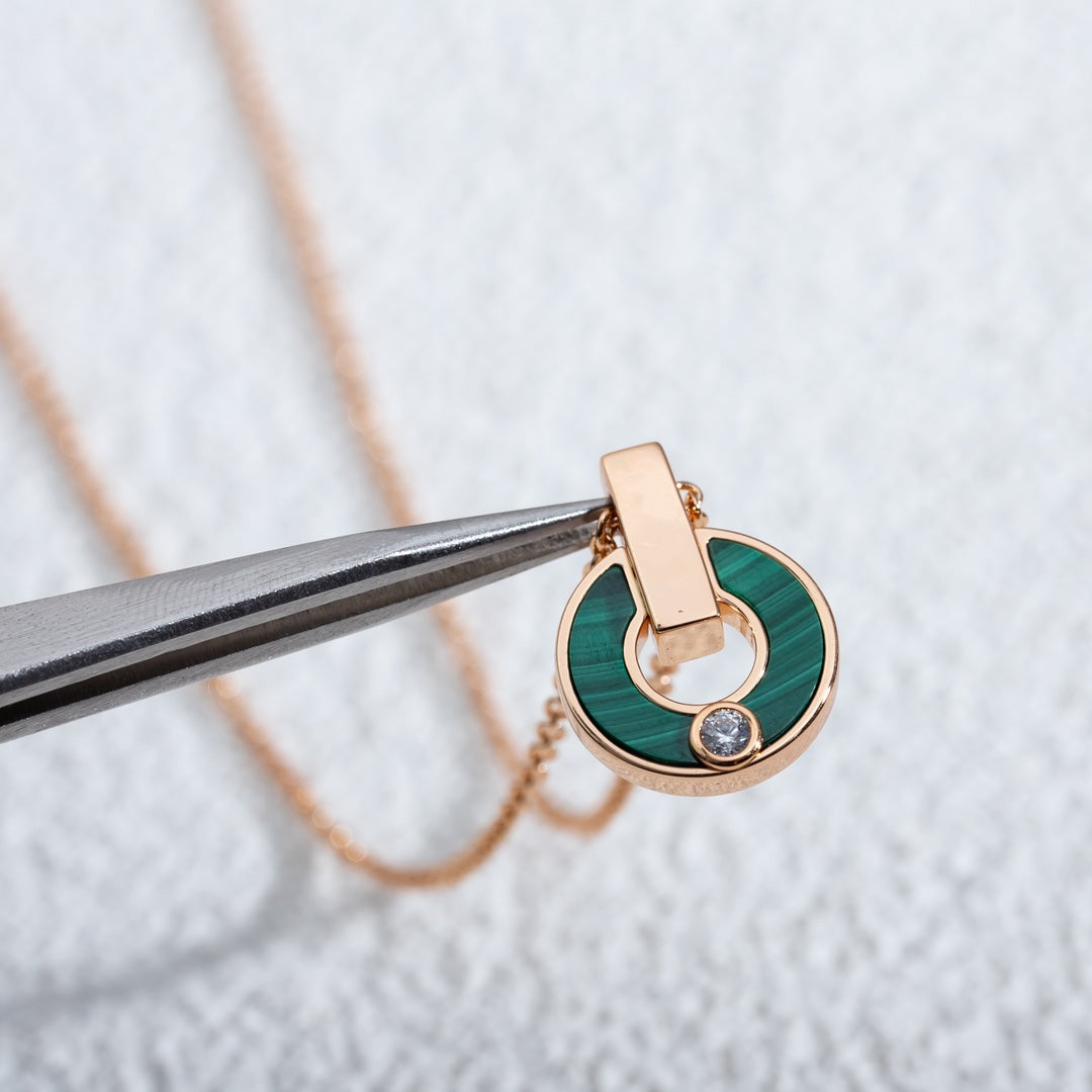 [Eternal Jewelry]GARI NECKLACE PINK GOLD MALACHITE