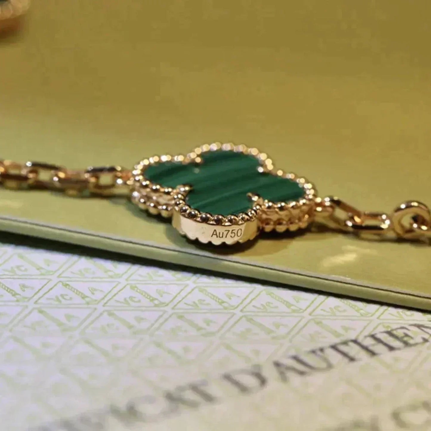 [Eternal Jewelry] CLOVER 5 MOTIF MALACHITE BRACELET COLLECTION