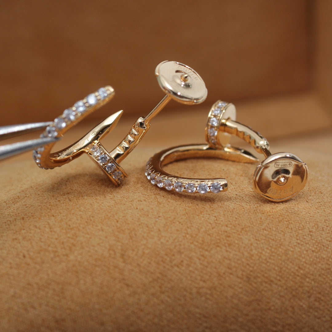 [Eternal Jewelry]JUSTE EARRINGS 12.75MM PINK GOLD DIAMOND