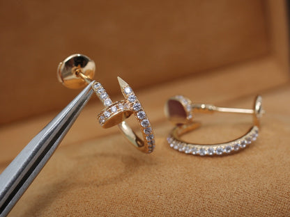 [Eternal Jewelry]JUSTE EARRINGS 12.75MM PINK GOLD DIAMOND