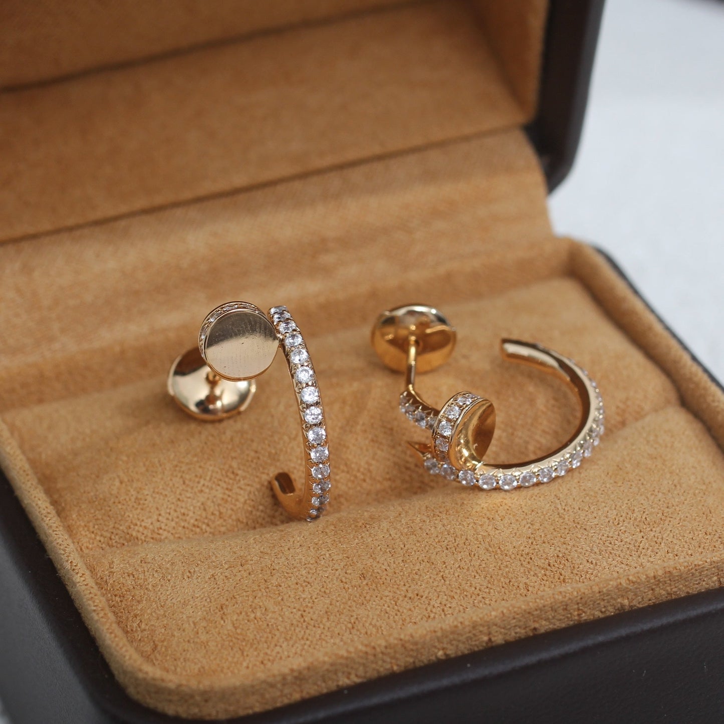 [Eternal Jewelry]JUSTE EARRINGS 12.75MM PINK GOLD DIAMOND