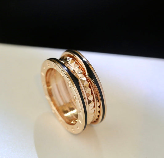 [Eternal Jewelry]ZERO 1 PINK GOLD BLACK CERAMIC RING
