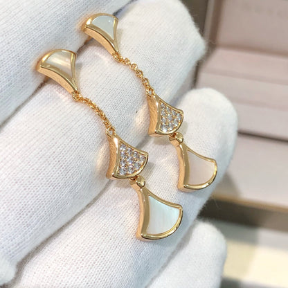 [Eternal Jewelry]DREAM EARRINGS 3 MOTIFS DIAMOND MOP PINK GOLD