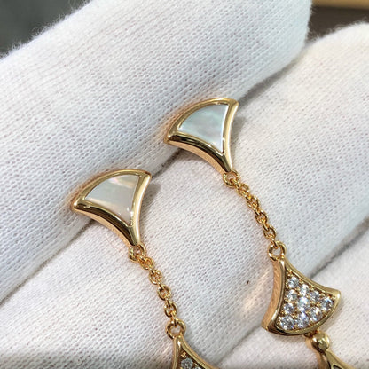 [Eternal Jewelry]DREAM EARRINGS 3 MOTIFS DIAMOND MOP PINK GOLD