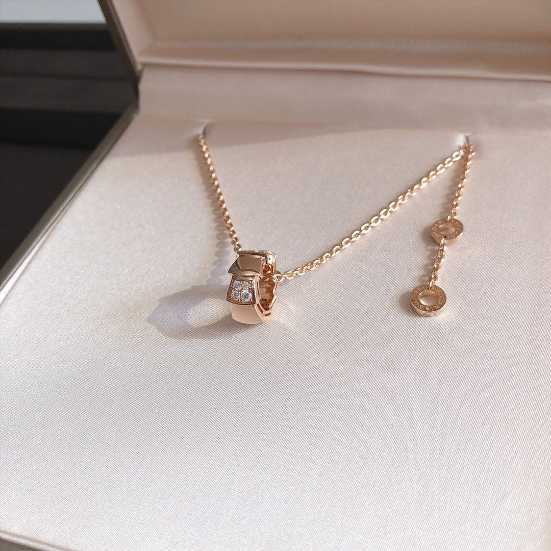 [Eternal Jewelry]SERPENTI PEDANT DIAMOND PINK GOLD NECKLACE