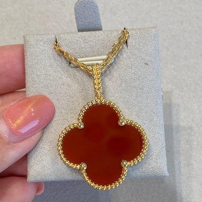[Eternal Jewelry]CLOVER 25MM NECKLACE GOLD CARNELIAN