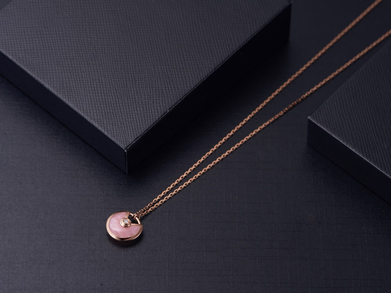[Eternal Jewelry]AMULETTE ROSE GOLD PINK MOP NECKLACE