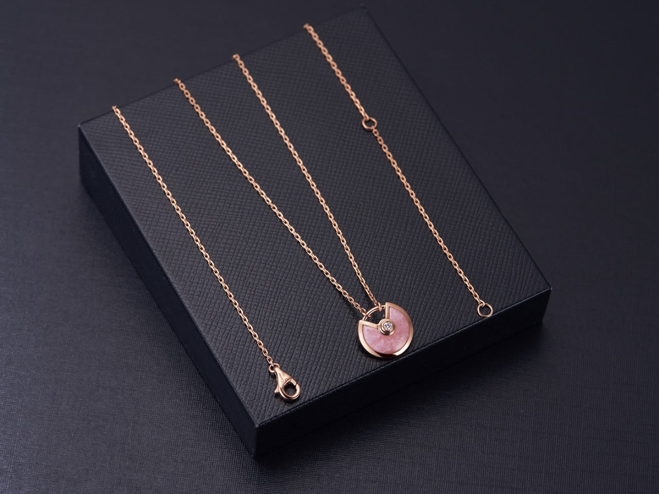 [Eternal Jewelry]AMULETTE ROSE GOLD PINK MOP NECKLACE