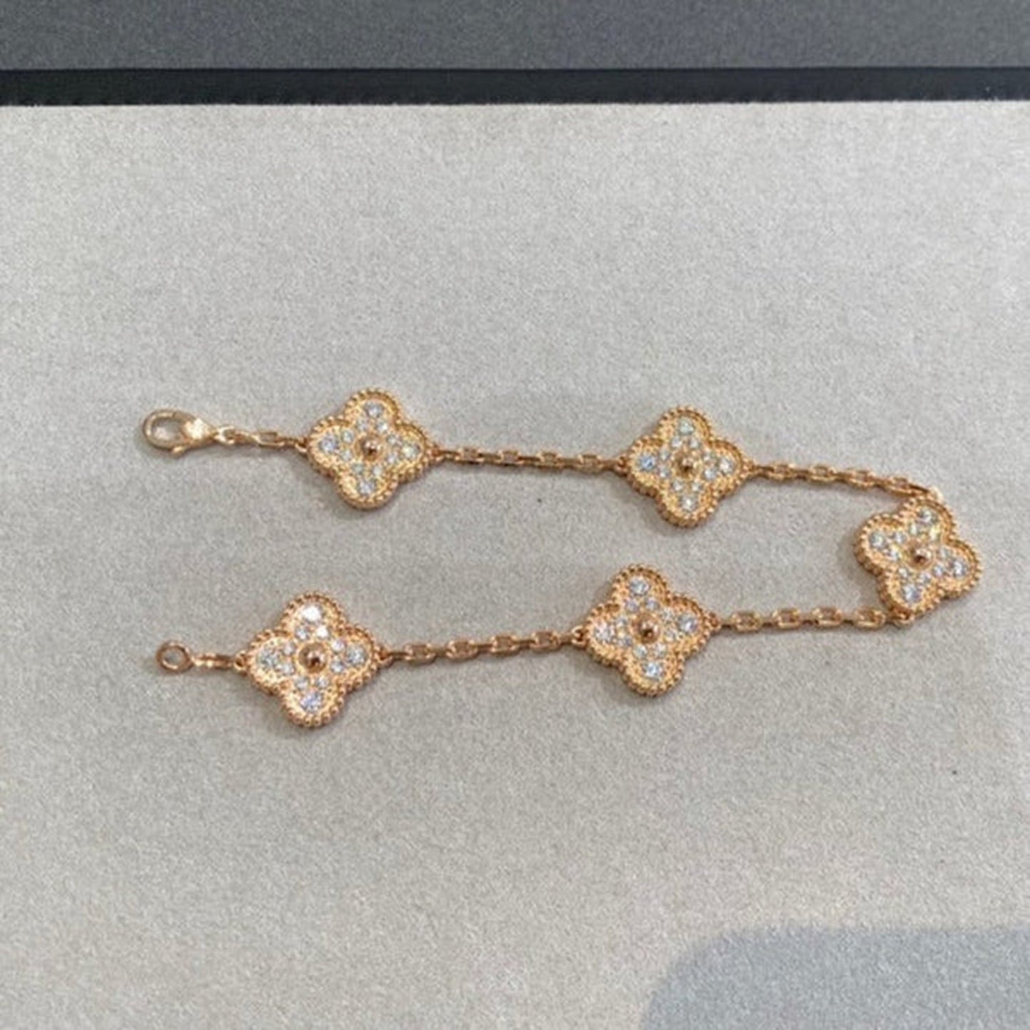 [Eternal Jewelry]CLOVER 5 MOTIFS  FULL DIAMOND BRACELET