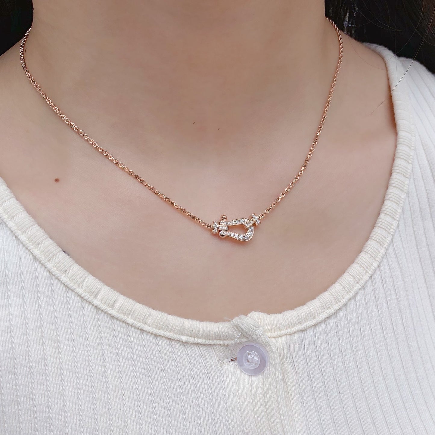[Eternal Jewelry]FORCE 10 PINK GOLD DIAMOND NECKLACE