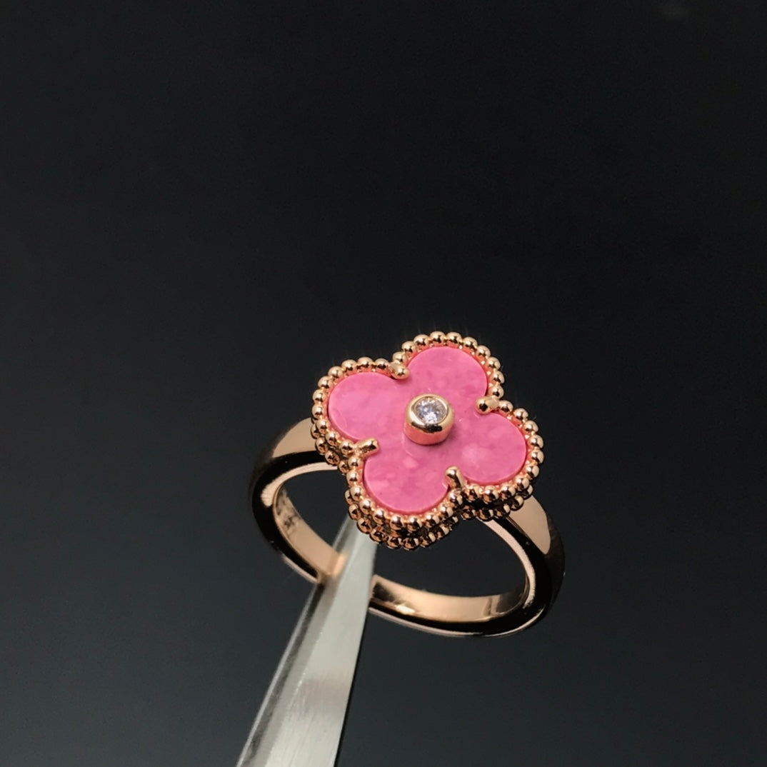 [Eternal Jewelry]CLOVER RHODONITE ROSE GOLD RING