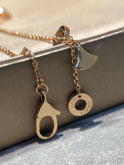 [Eternal Jewelry]DREAM MALACHITE DIAMOND PAVED PINK GOLD NECKLACE