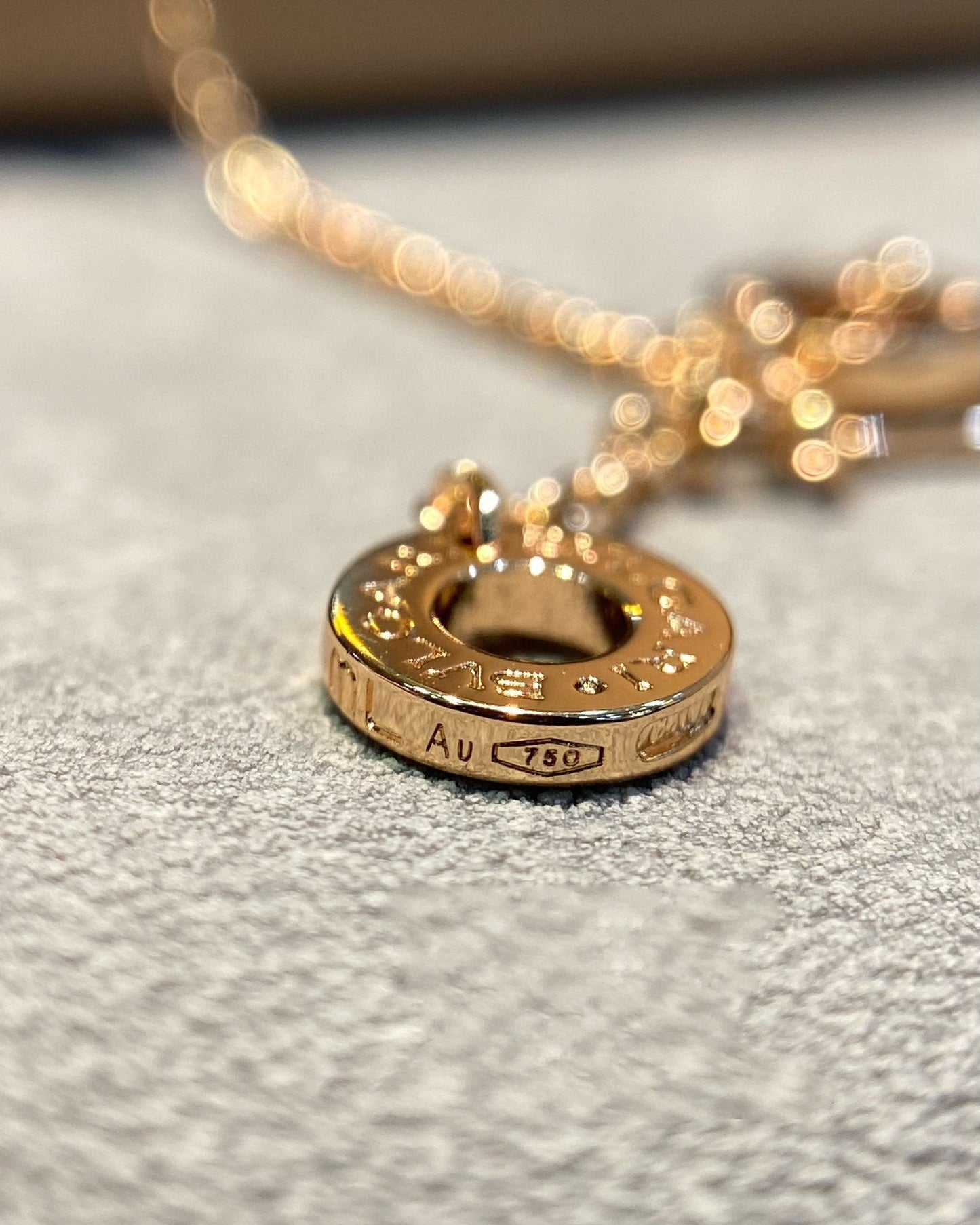 [Eternal Jewelry]DREAM MALACHITE DIAMOND PAVED PINK GOLD NECKLACE