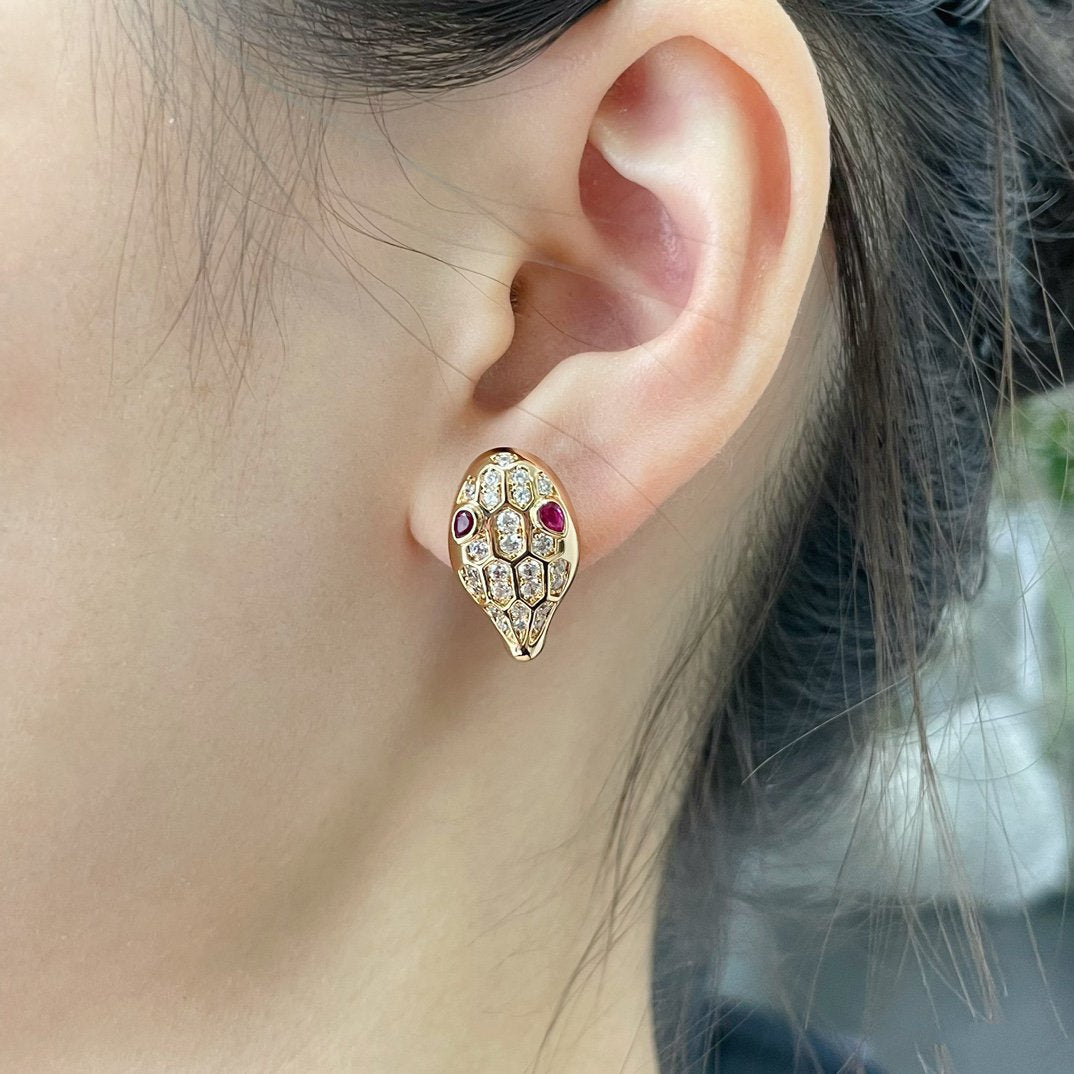 [Eternal Jewelry]SERPENT DIAMOND STUD EARRINGS