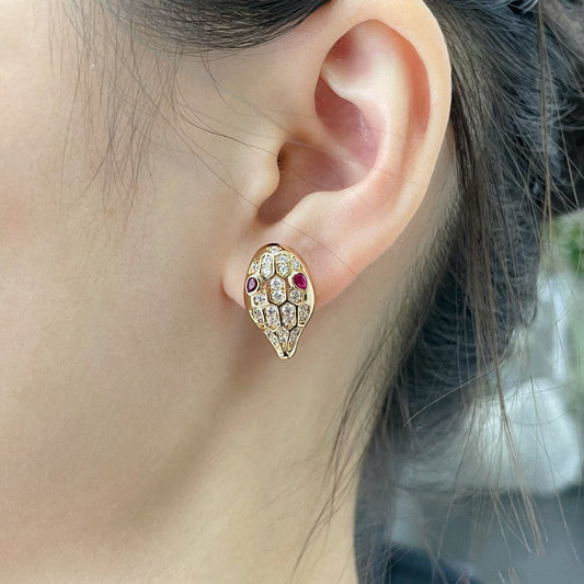 [Eternal Jewelry]SERPENT DIAMOND STUD EARRINGS