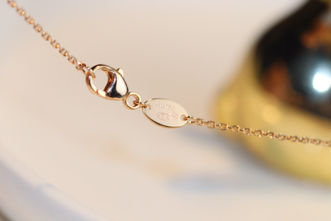 [Eternal Jewelry]JEUX MALACHITE 1 DIAMOND PINK GOLD NECKLACE