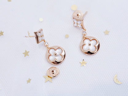 [Eternal Jewelry]STAR AND SUN PINK GOLD MOP DROP EARRINGS