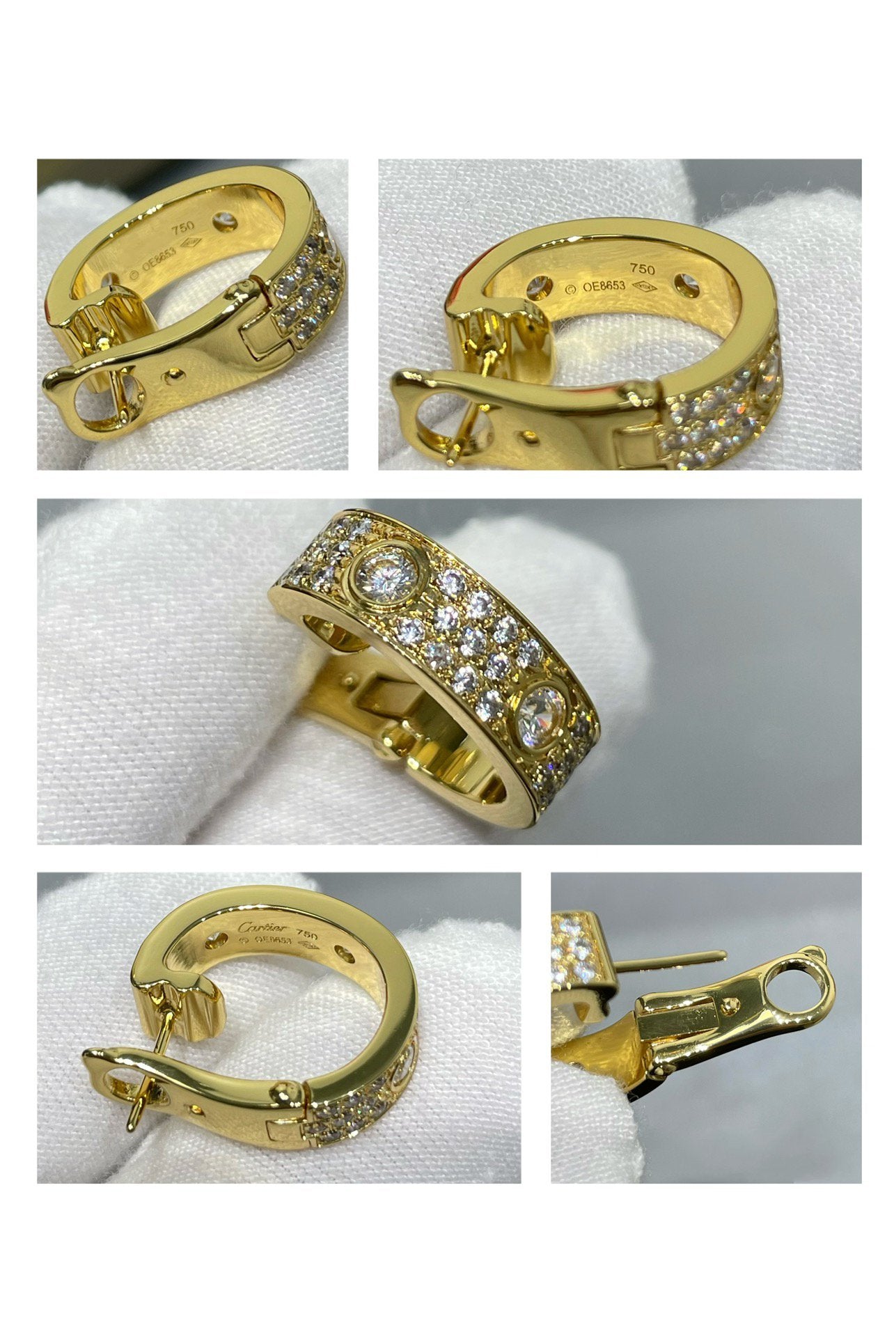 [Eternal Jewelry]LOVE 5.5MM DIAMOND PAVED EARRINGS