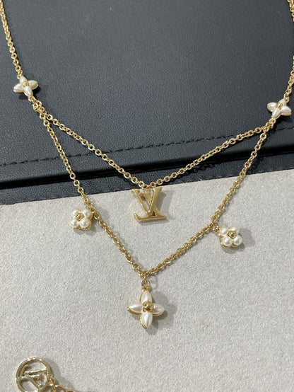 [Eternal Jewelry]FLOWERGRAM GOLD MOP DOUBLE ROW NECKLACE