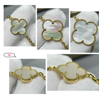 [Eternal Jewelry]CLOVER 16 MOTIF WHITE MOP GOLD NECKLACE