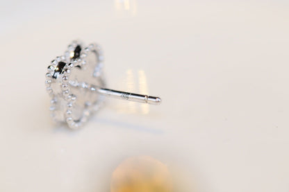 [Eternal Jewelry]CLOVER MINI TURQUOISE SILVER STUD EARRINGS