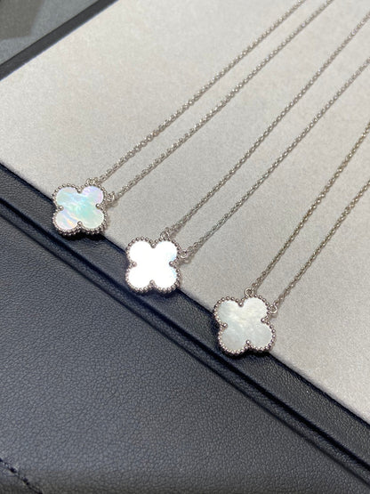 [Eternal Jewelry]CLOVER MEDIUM SILVER WHITE MOP NECKLACE